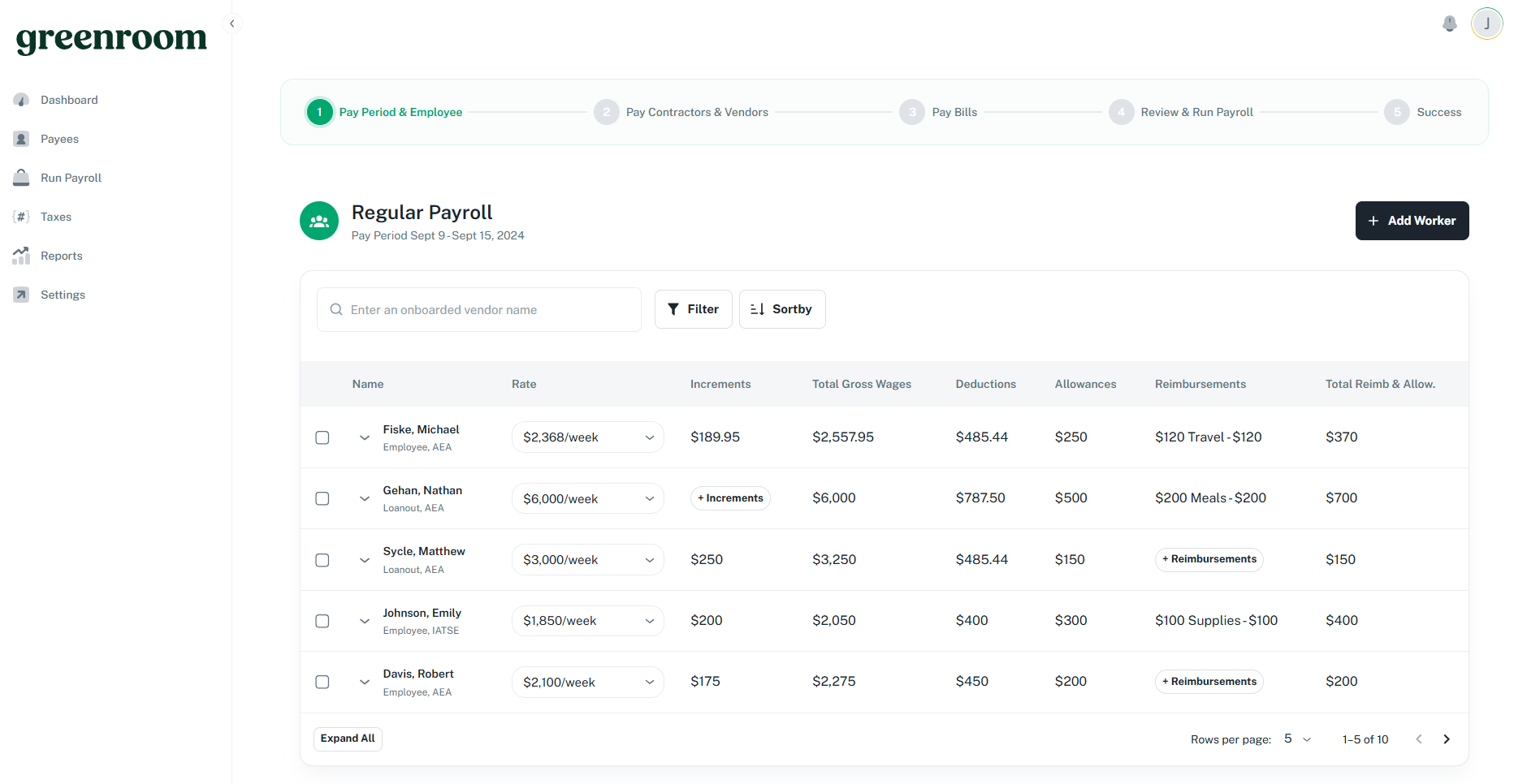 Greenroom Payroll Software